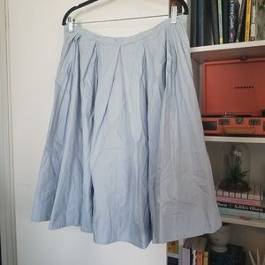 For the Republic light blue cotton A-line skirt